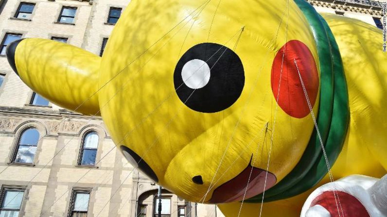 El globo de Pikachu también participó en el desfile de Macy’s.