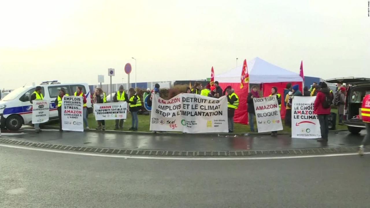 CNNE 738674 - francia- protestas en centros de amazon