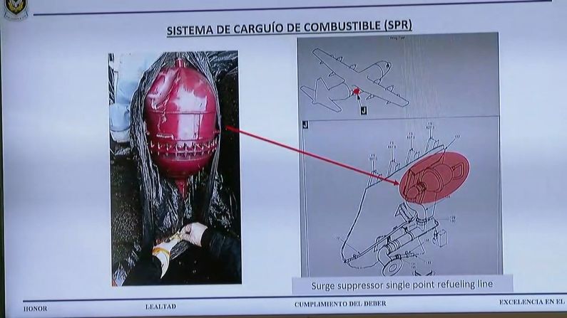 Restos hallados del avión siniestrado en Chile.