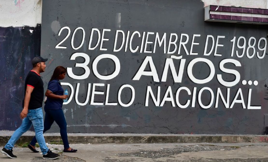 Un mural que conmemora la invasión estadounidense a Panamá en 1989 en el barrio El Chorrillo. Ciudad de Panamá, Panamá, 18 de diciembre de 2019.