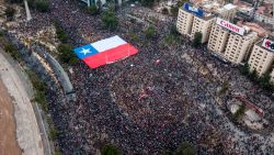 Una imagen de las manifestaciones en Santiago en Noviembre de 2019.