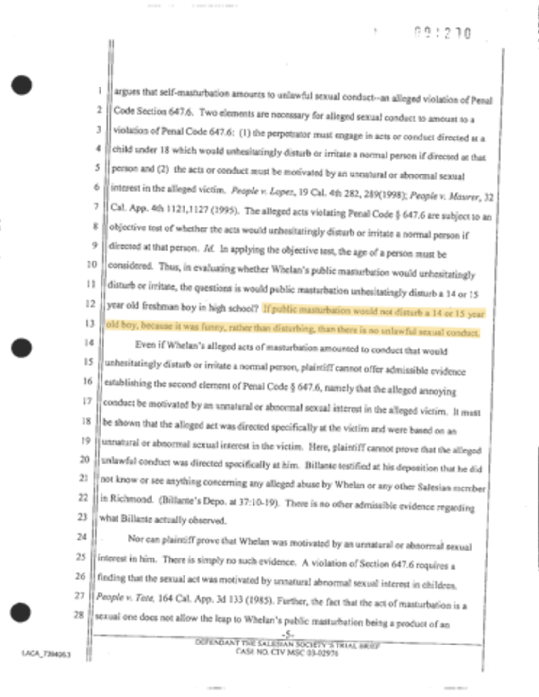 Documentos judiciales salesianos en el caso Joey Piscitelli. Crédito: Joey Piscitelli