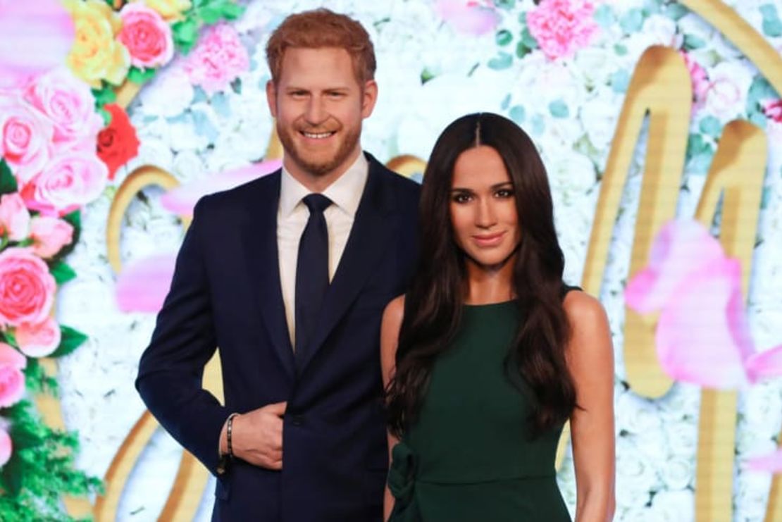 Las figuras de cera de Enrique y Meghan al ser presentadas en mayo de 2018.