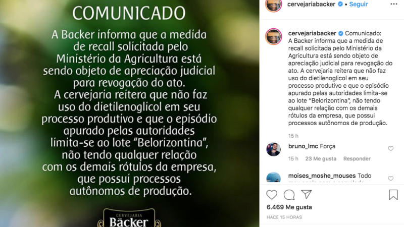 Ordenan retirar del mercado productos de la cervecería backer luego de la muerte de una persona en brasil | cnn