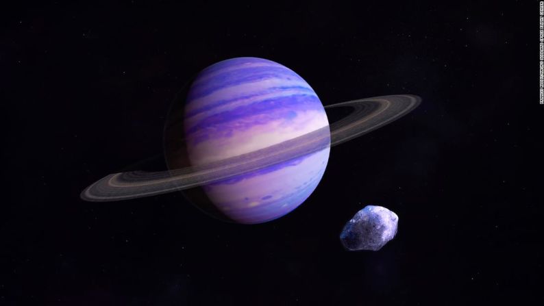 Esta es una ilustración artística de un exoplaneta de tipo Neptuno en los extremos exteriores helados de su sistema estelar. Podría parecerse a un gran gigante gaseoso recién descubierto que tarda unos 20 años en orbitar una estrella a 11 años luz de la Tierra. Francis Reddy / Centro de vuelo espacial Goddard de la NASA