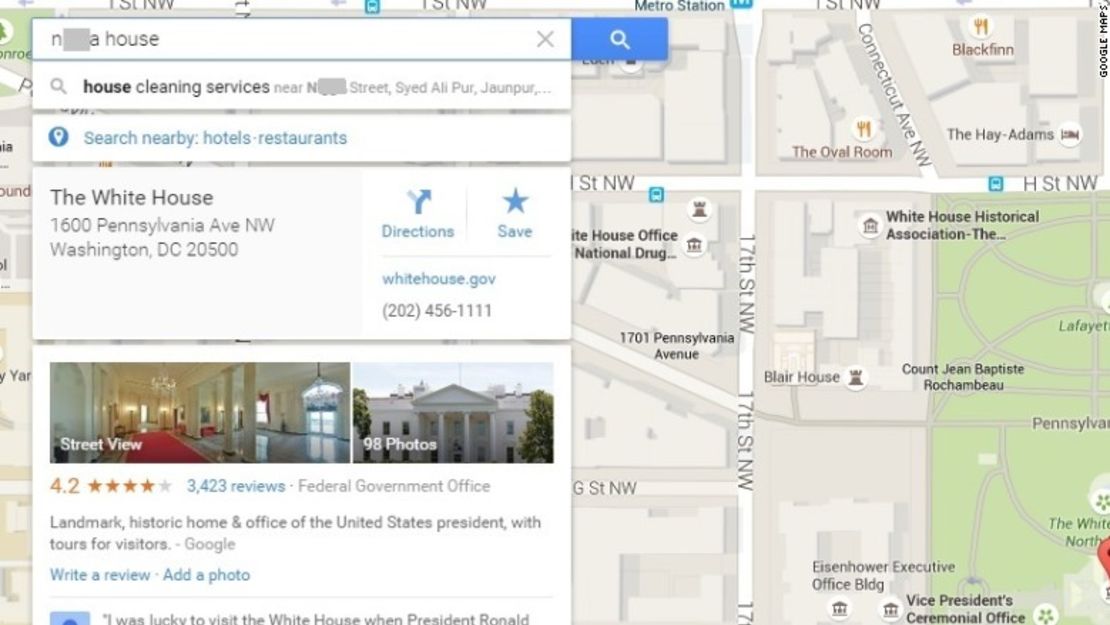 CNNE 76528cde - 150520173537-google-maps-white-house-n-word-780x439