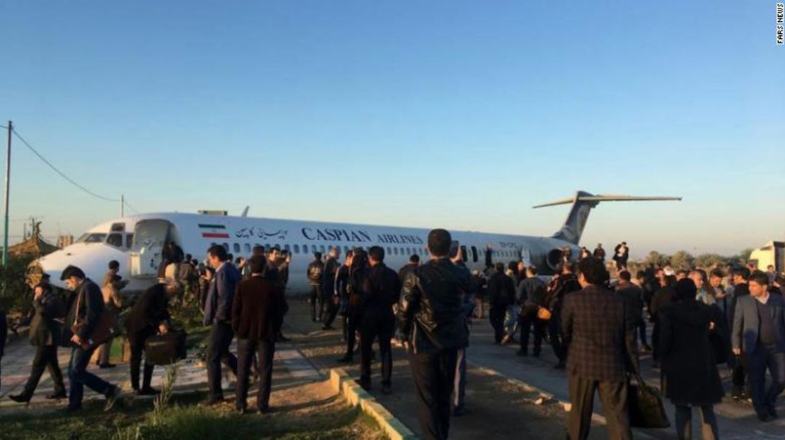 El avión acababa de llegar desde la capital iraní, Teherán.
