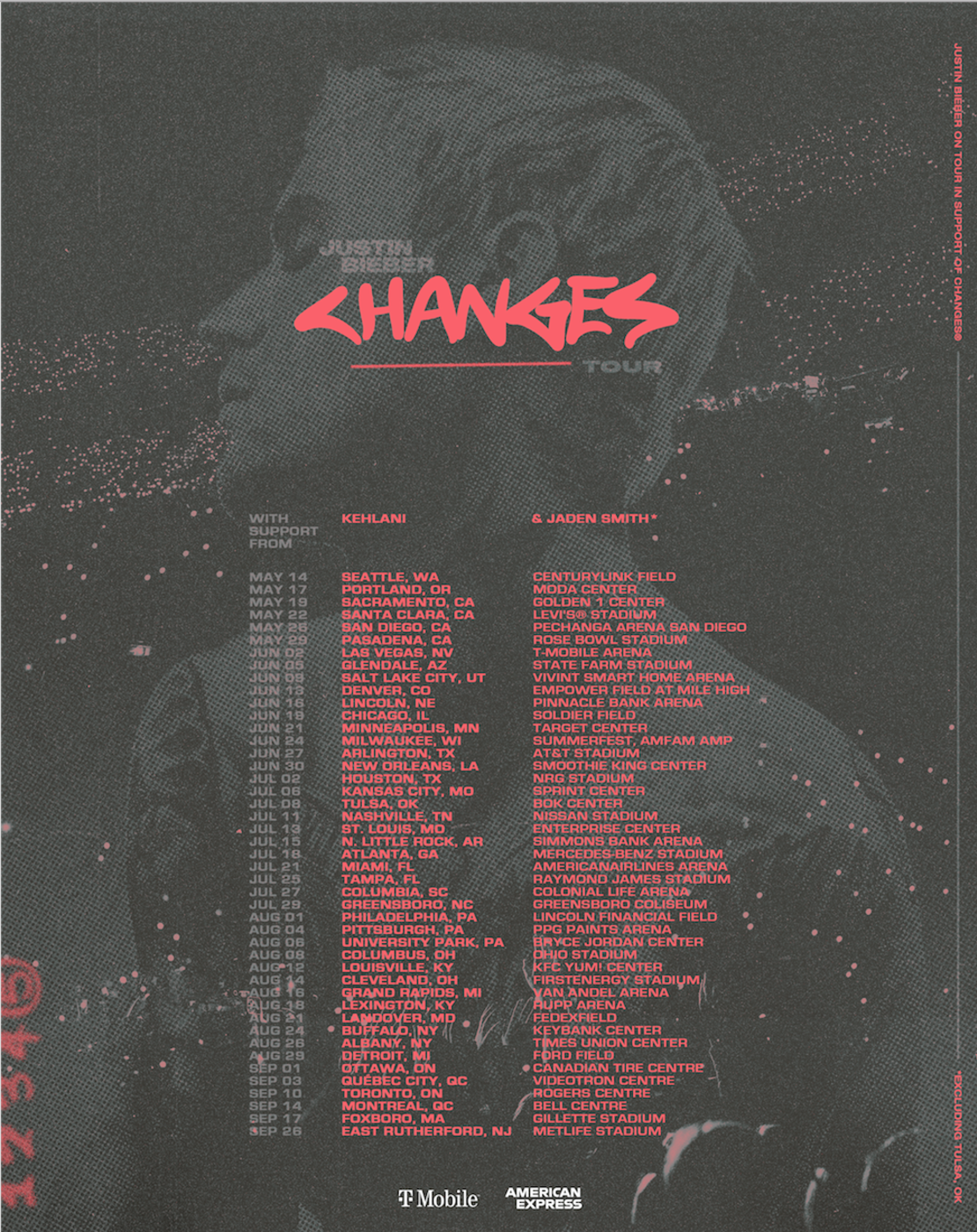 Fechas de la gira "Changes", de Justin Bieber.