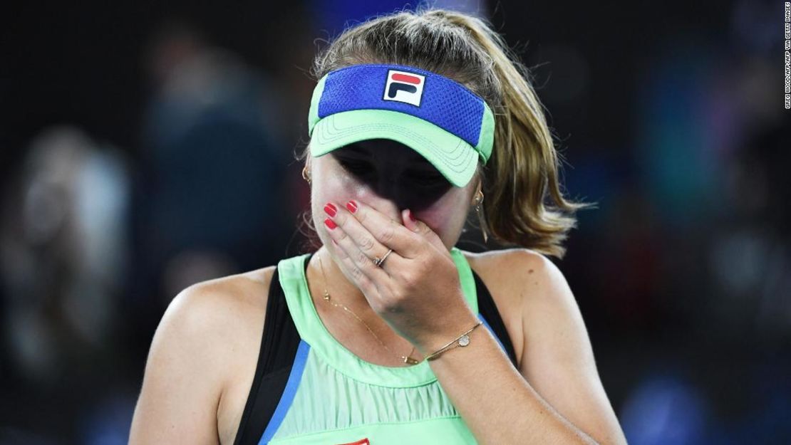 Kenin celebra después de la victoria en la final del Abierto de Australia.