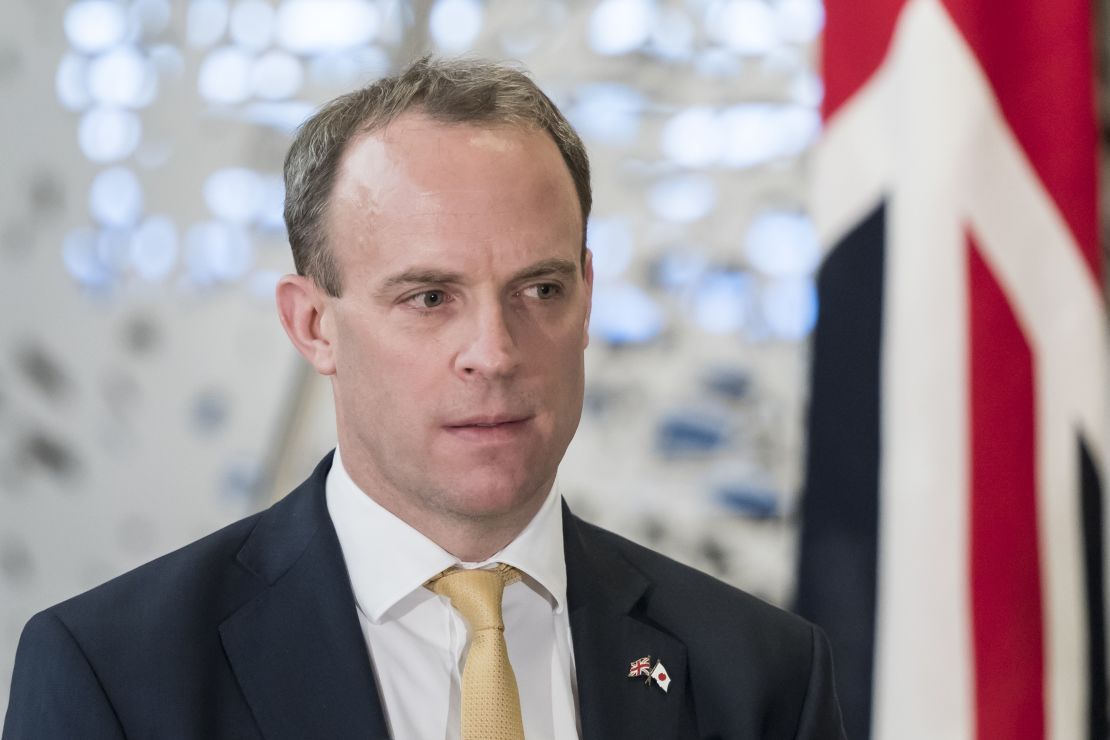 Dominic Raab, Ministro de Exteriores de Reino Unido. Febrero 8 de 2020 en Japón.