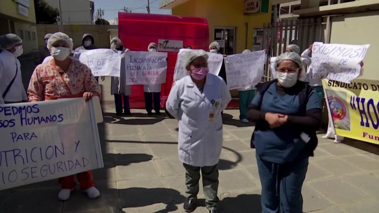 CNNE 815859 - bolivia- medicos y enfermeras protestan por falta de insumos