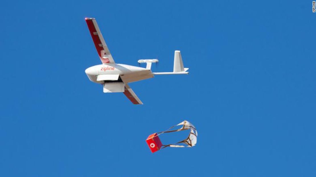 Los drones de Zipline entregan suministros médicos.