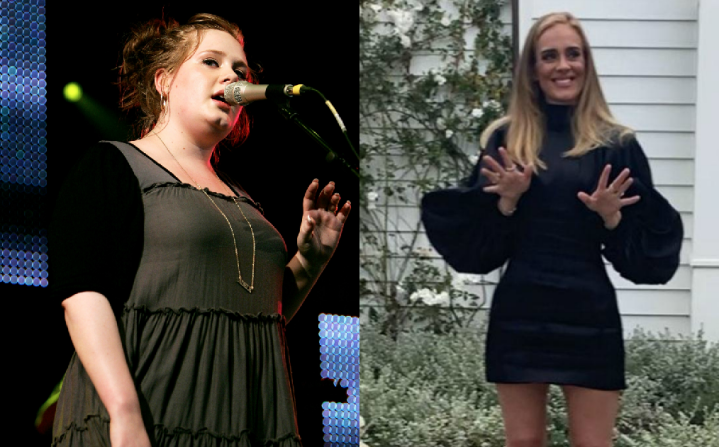 Adele en 2008 y en 2020.
