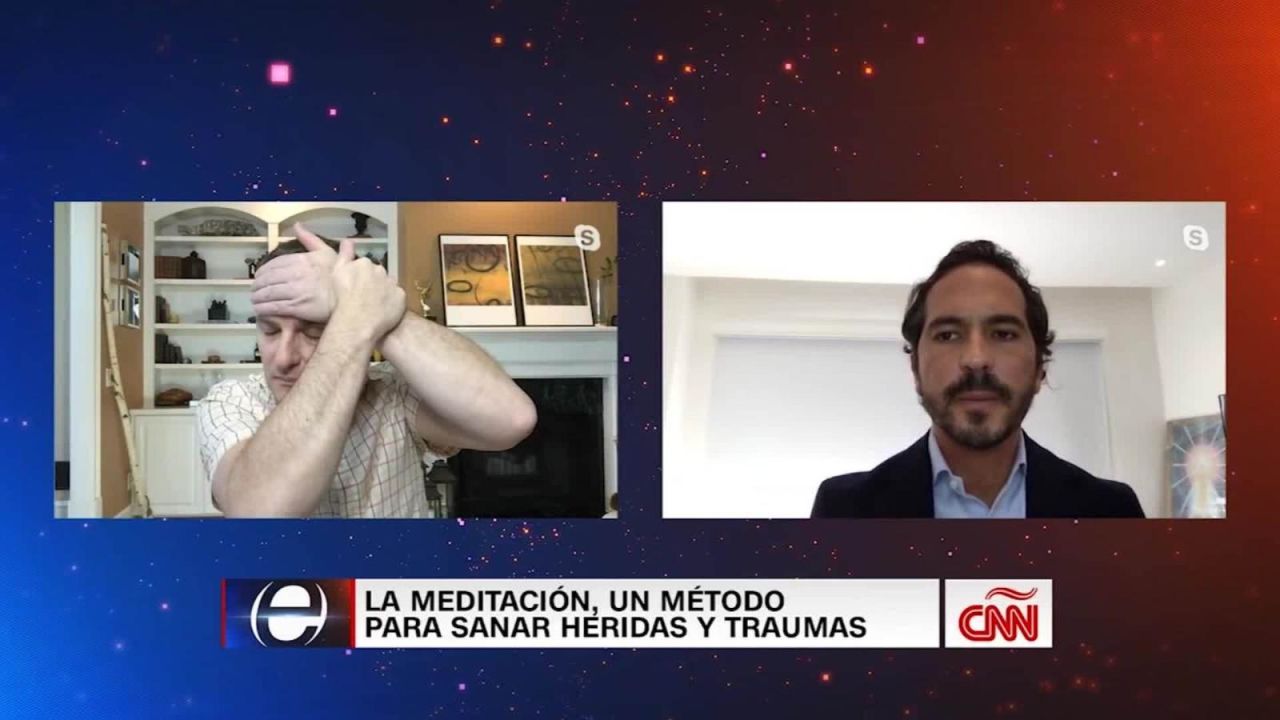 CNNE 847684 - presentador aprende a meditar para aliviar el estres