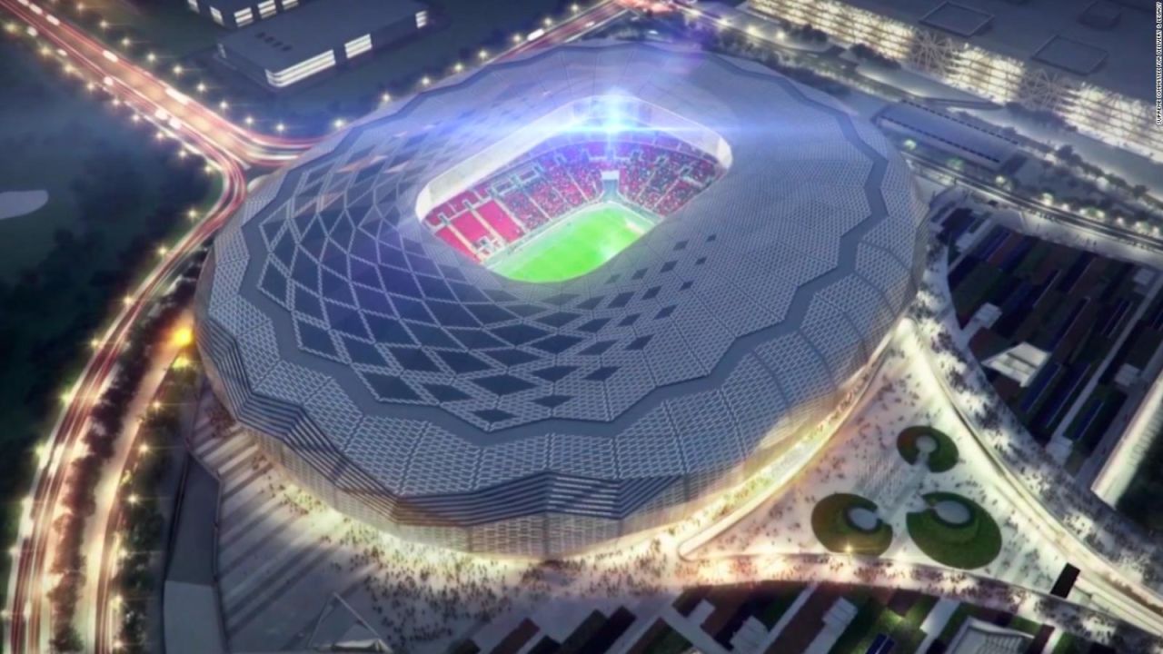 CNNE 855564 - qatar presenta su estadio "diamante en el desierto"