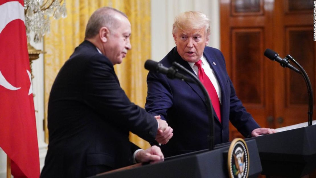 Donald Trump y Tayyip Erdogan durante una conferencia de prensa en Washington el 13 de noviembre de 2019 (Mandel Ngan/ AFP/ Getty Images).