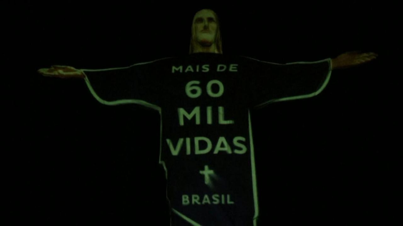 CNNE 857574 - el cristo redentor rinde homenaje a victimas de covid-19