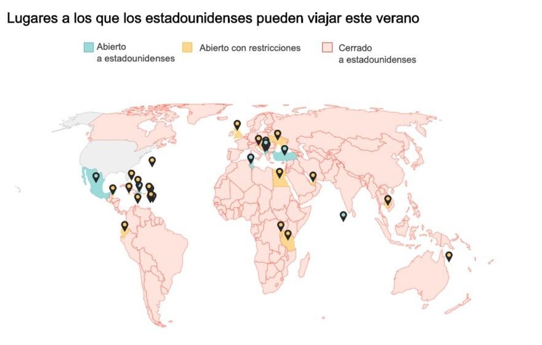 Fuente: embajadas, secretarías y ministerios de Turismo. Actualizado al 15 de julio de 2020.