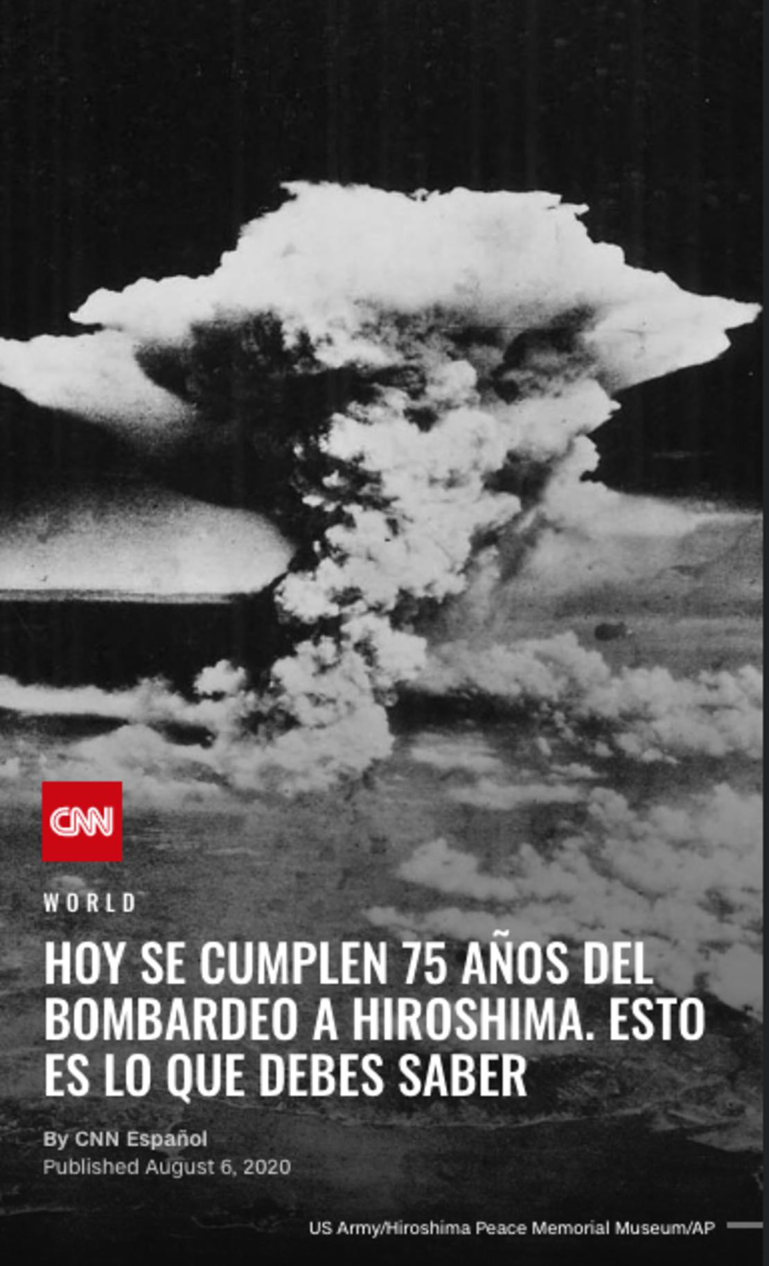 CNNE 871247 - hiroshima 75 anos fotos historicas aniversario bomba atomica destruccion japon estados unidos guerra mundial muertos danos imagenes destruccion