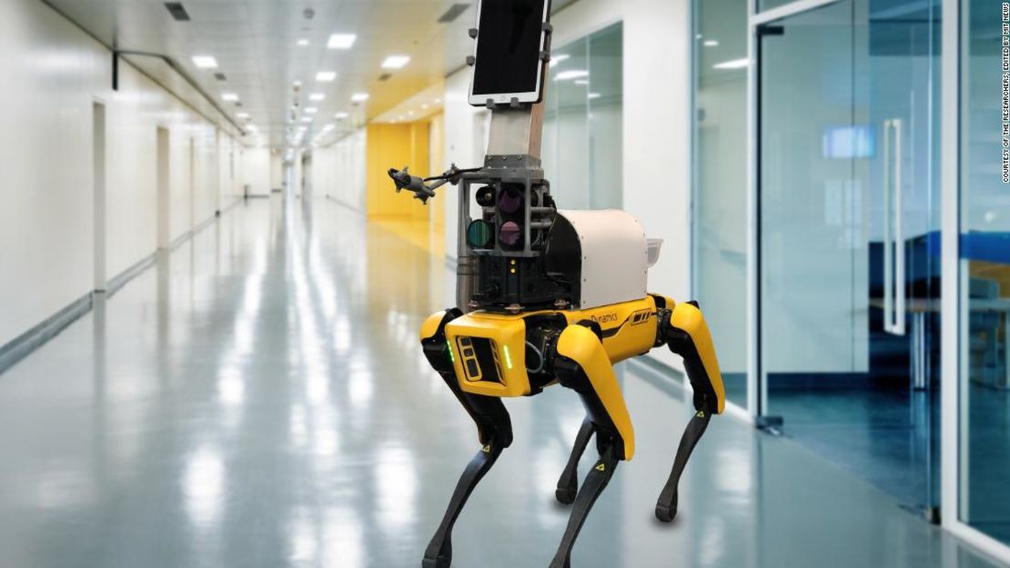 Los investigadores modificaron el robot con forma de perro de Boston Dynamics para medir los signos vitales de los pacientes.