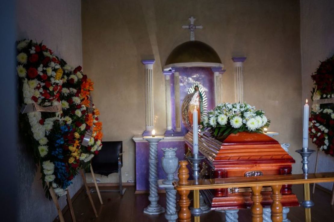 Vista del funeral de Armando Pérez Luna, candidato a alcalde asesinado en Maravatío, estado de Michoacán, México, el 27 de febrero de 2024.