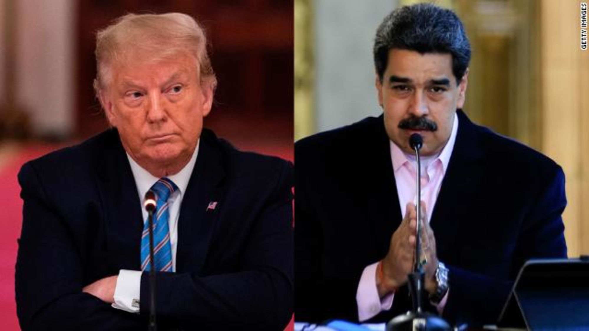 El presidente electo de EE.UU., Donald Trump (izq.) y el presidente de Venezuela, Nicolás Maduro.