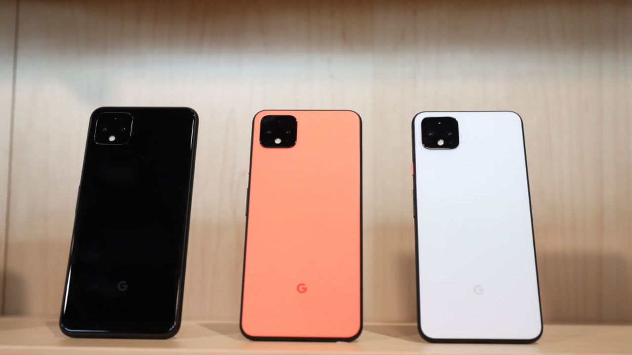 NEW YORK, NY - OCTOBER 15: The new Google Pixel 4 smartphone is displayed during a Google launch event on October 15, 2019 in New York City. The new Pixel 4 and Pixel 4 XL phone starts at $799 and will begin shipping on Oct. 24.