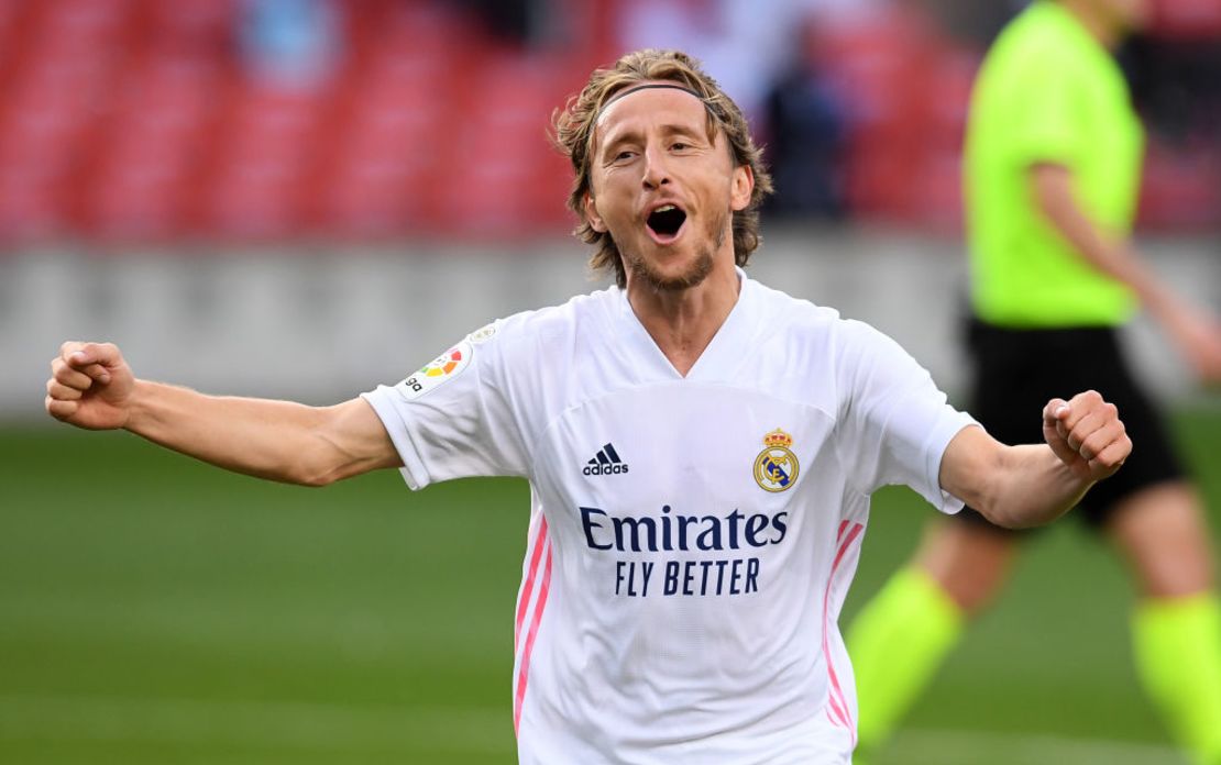 Luka Modric marcó el tercer gol en las postrimerías del partido. Crédito: Alex Caparros/Getty Images