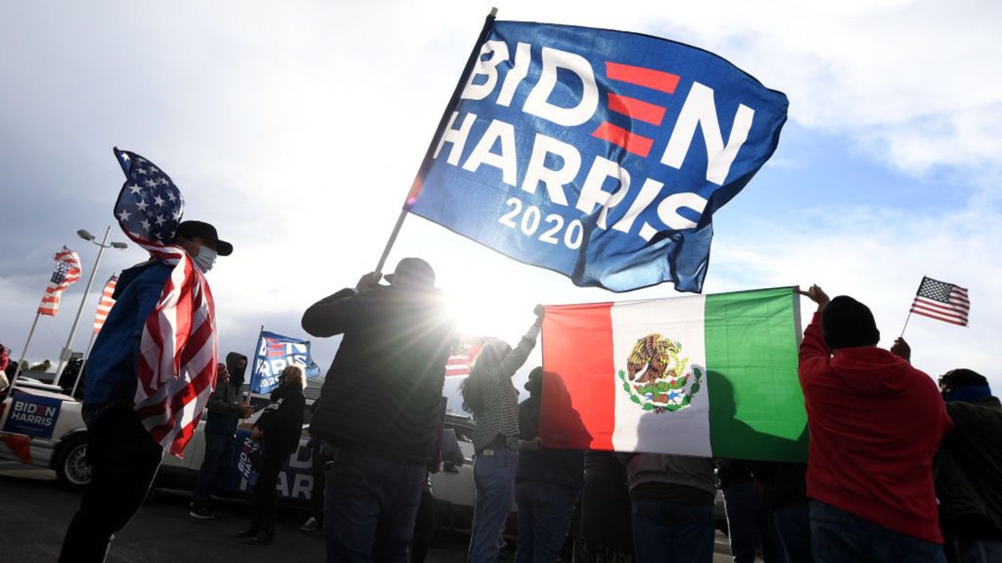 CNNE 914905 - supporters of joe biden celebrate across the country, after major networks project him winning the presidency