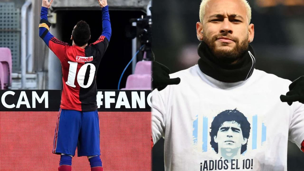 CNNE 923491 - diego maradona- messi, neymar y otras figuras le rinden homenaje en la cancha