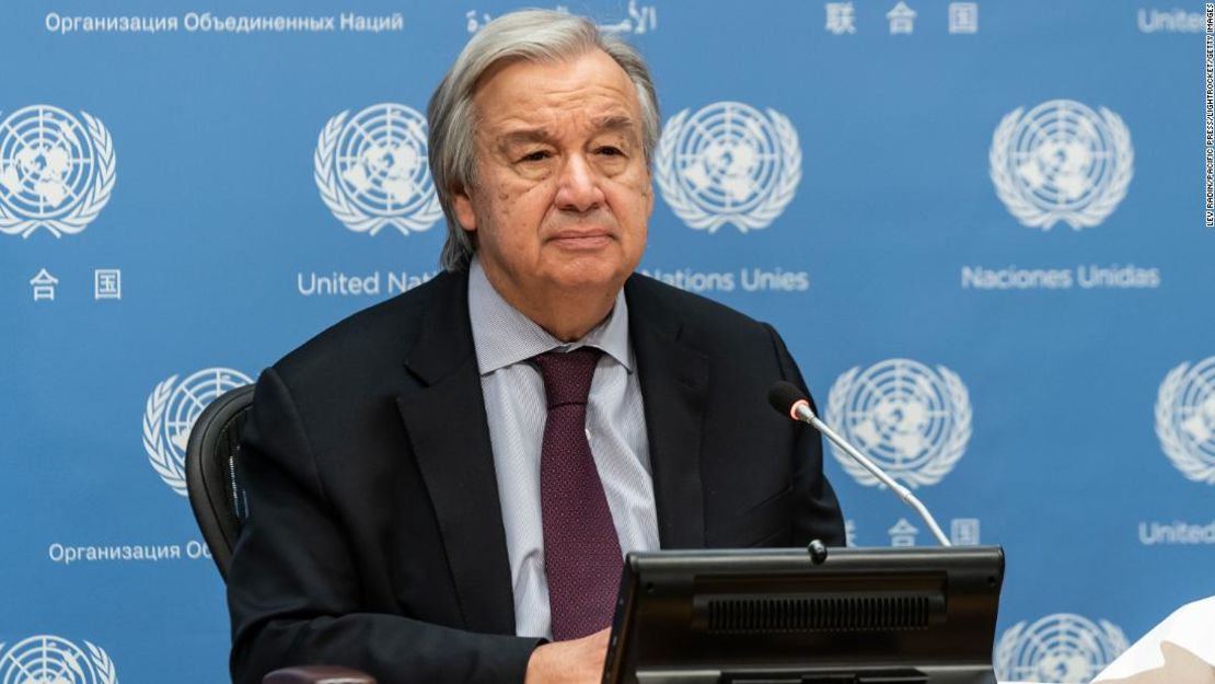 El secretario general de las Naciones Unidas, Antonio Guterres, fotografiado durante una rueda de prensa en la sede de la ONU en Nueva York.