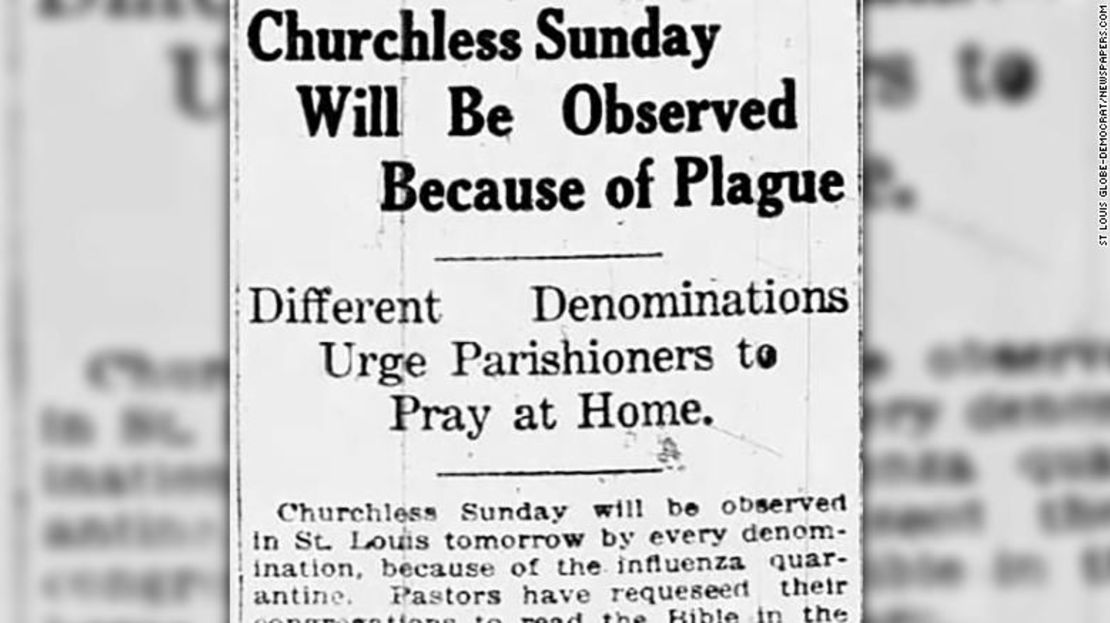 Durante la pandemia de influenza de 1918, instituciones religiosas de todo el mundo cerraron sus puertas para salvar vidas.