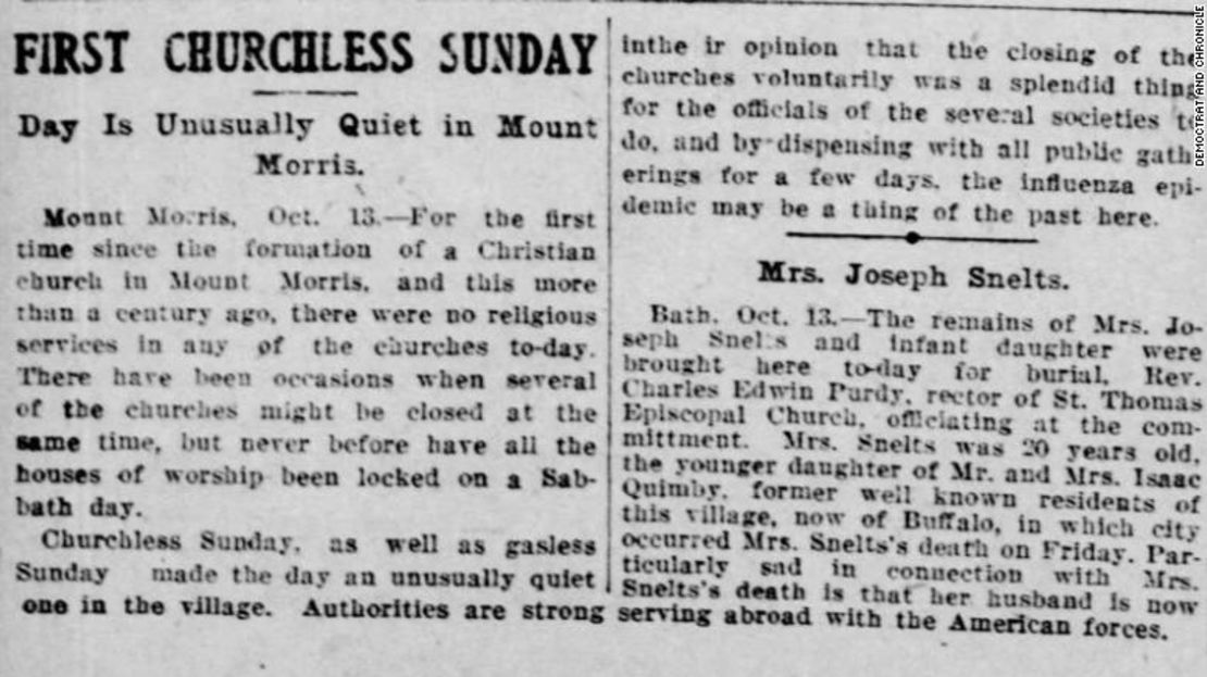 Los domingos "sin iglesia" dejaron las ciudades vacías en 1918.