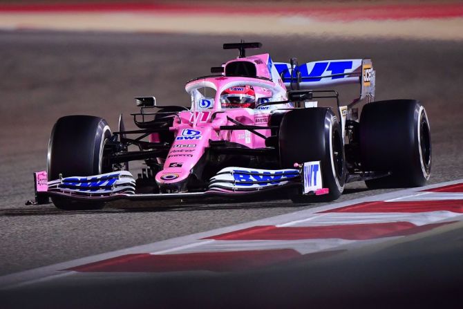 Sergio Pérez conduce durante el Gran Premio de Fórmula Uno de Sakhir. Crédito: GIUSEPPE CACACE/POOL/AFP via Getty Images