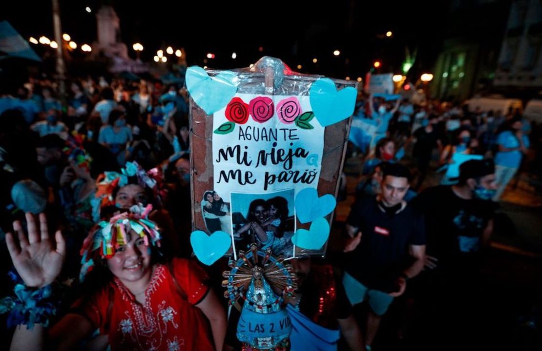 Manifestación en contra del aborto en Buenos Aires.