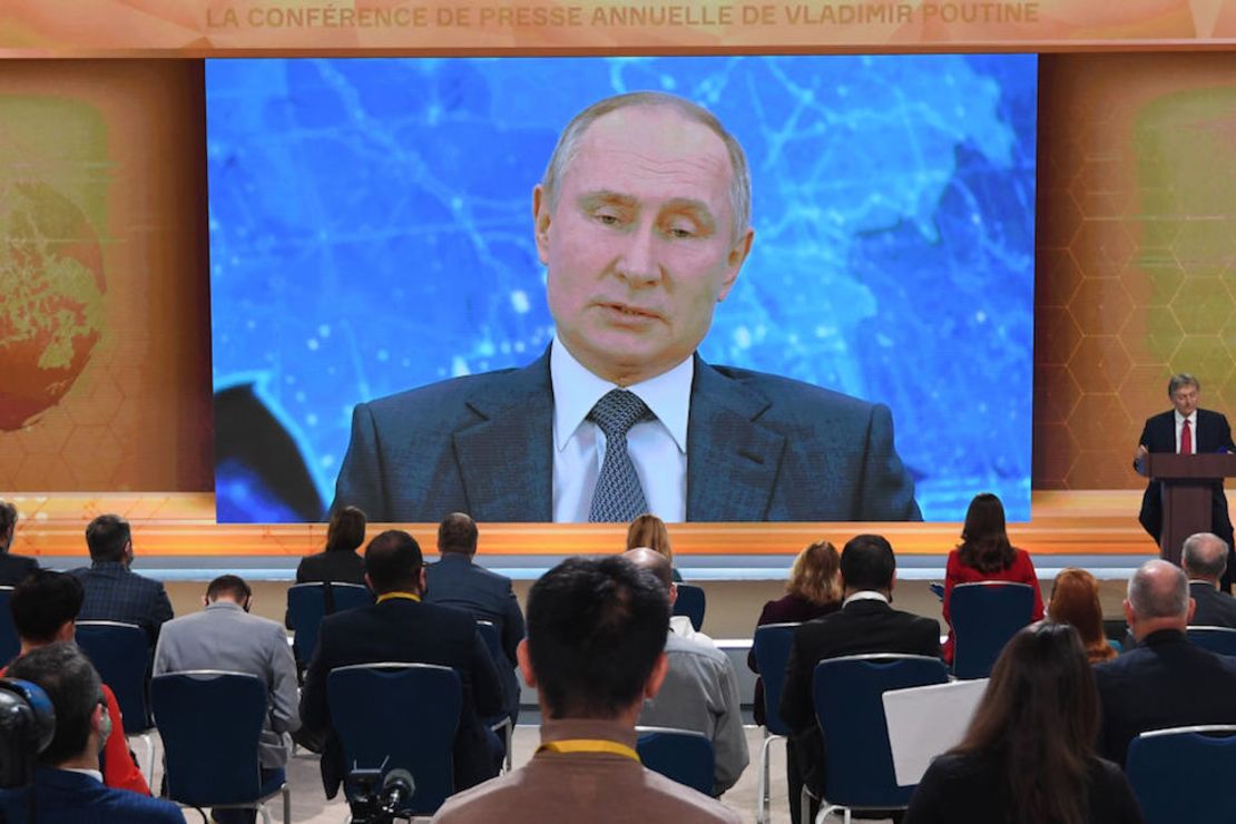 Vladimir Putin en su conferencia anual, este año a distancia por la pandemia.