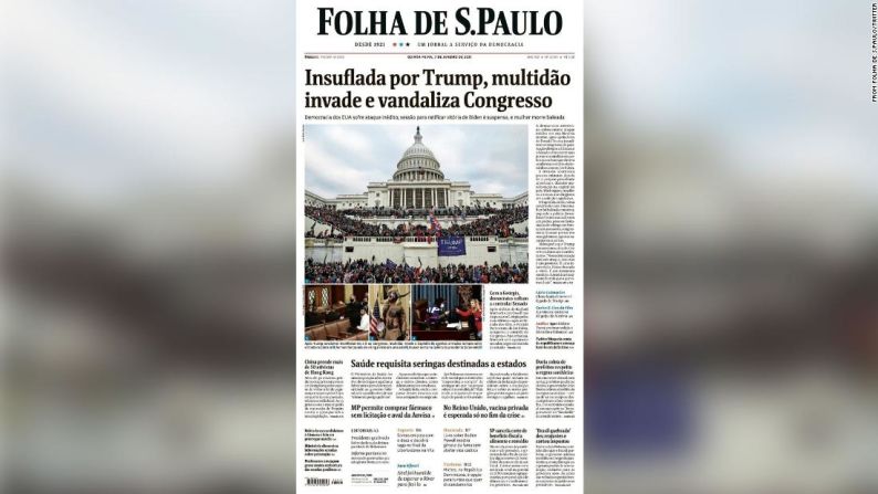 Brasil — "Azuzada por Trump, multitud invade y vandaliza el Congreso".