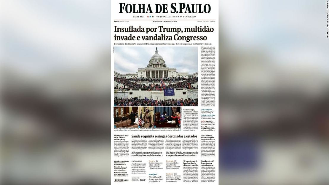 Brasil — "Azuzada por Trump, multitud invade y vandaliza el Congreso"