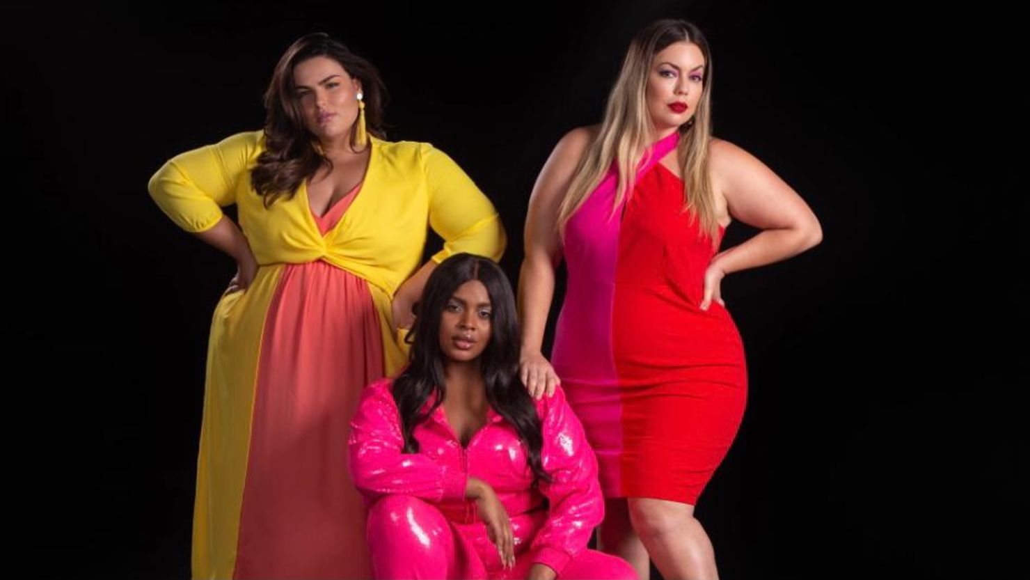 Las tres modelos brasileñas Fluvia Lacerda, Mayara Russi y lNahuane Drumond.estrenan la segunda temporada de "Belleza XL"