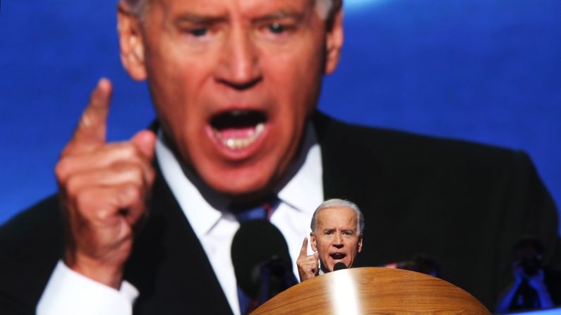 Biden habla en el último día de la Convención Nacional Demócrata en septiembre de 2012.