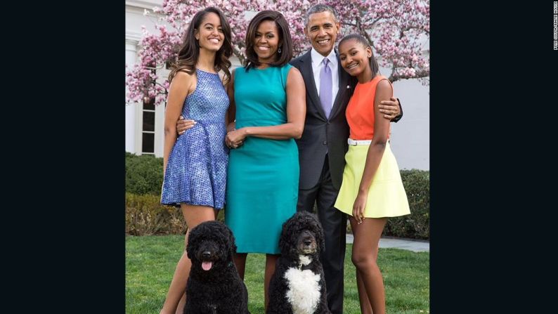 Los últimos perros que vivieron en la Casa Blanca fueron las mascotas de la familia Obama: Bo y Sunny, ambos de raza cão de agua português. Además, hicieron parte de los asistentes en varios eventos.