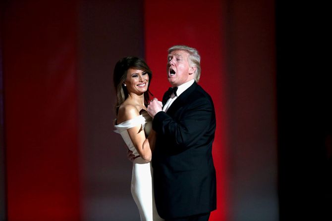Donald y Melania Trump en el baile de toma de posesión, el 20 de enero de 2017.
