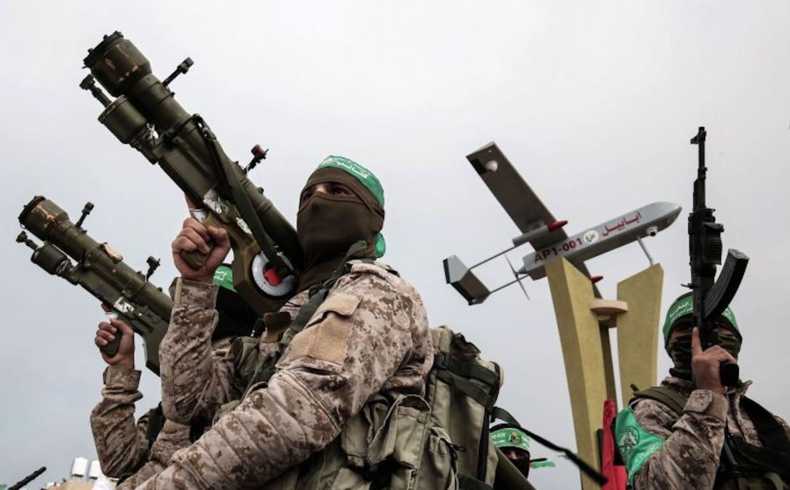 Miembros de las Brigadas Izzedine al-Qassam, el ala militar del movimiento islamista palestino Hamas, en enero de 2017.