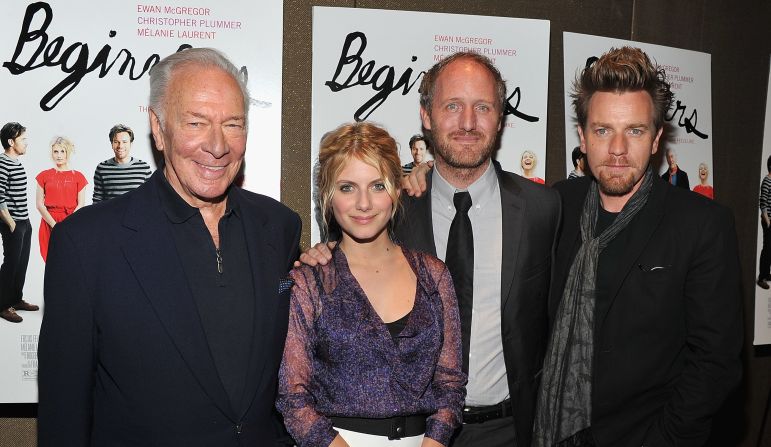 Christopher Plummer, Melanie Laurent, Mike Mills y Ewan McGregor durante la presentación de la película "Begginers" en Nueva York en 2011.