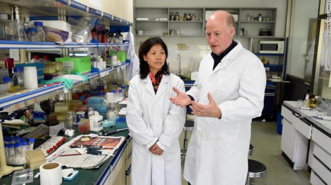 La Dra. Shi Zhengli del Instituto de Virología de Wuhan en su laboratorio con Peter Daszak, presidente de la EcoHealth Alliance, en un video de 2014.