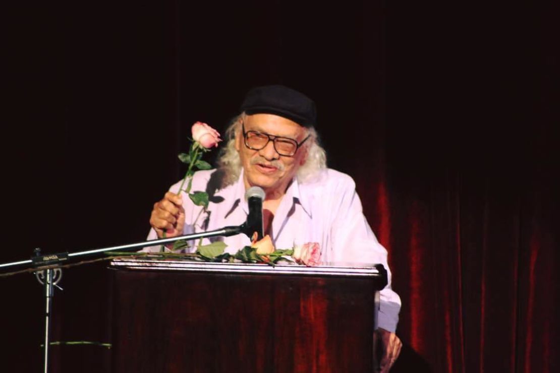 José León Sánchez, al recibir el Premio Nacional de Cultura, Magón 2017.