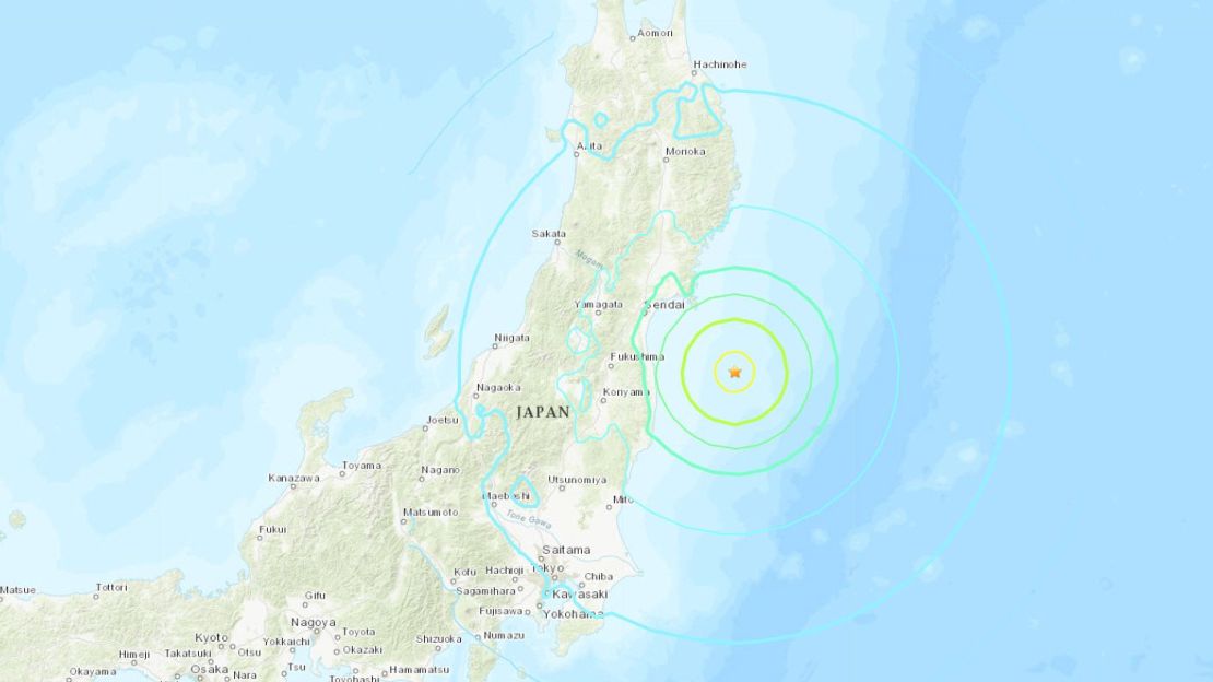 El epicentro del terremoto se localizó a 73,8 kilómetros al noreste de Namie, Japón. Crédito: USGS