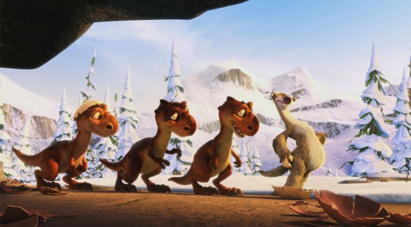 "Ice Age: Dawn Of The Dinosaurs": la tercera entrega de esta serie de películas animadas suma a un trío de bebés tiranosaurio. Disponible en Hulu.