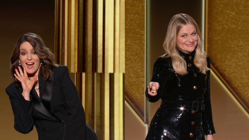 Tina Fey y Amy Poehler fueron nuevamente las anfitrionas de los Globo de Oro, pero esta vez en un formato de dos costas: Fey en Nueva York y Poehler en Beverly Hills.