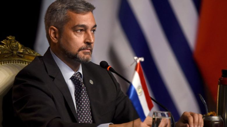 Mario Abdo Benítez, captado el 2 de julio de 2020 en una cumbre del Mercosur.